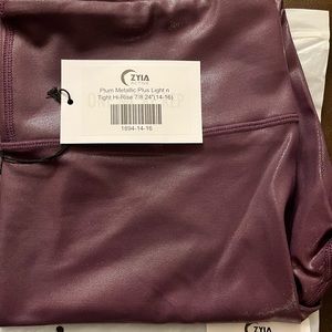 Zyia Plum metallic plus Light n Tight hi rise leggings